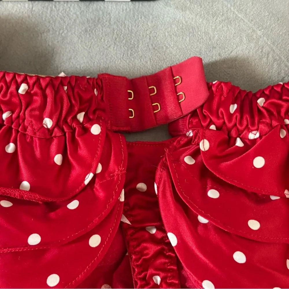 Elusive Red & White Polka Dot Lingerie Set Victoria's Secret Sexy Little Things - Picture 13 of 15